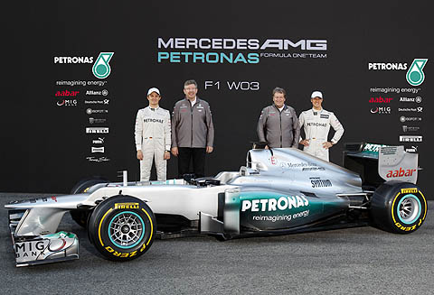 Mercedes unveiled its 2012 challenger the W03 at Barcelona this morning